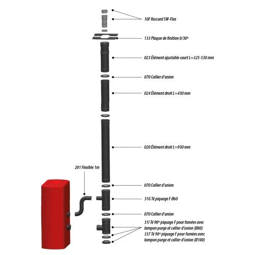Kit conduit Stovia pour raccordement poêle à ganulés – Image 3