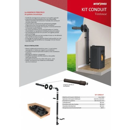 Kit Conduit ventouse Stovia pour poêle à granulés – Image 3