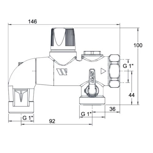 Groupes de sécurité coudé GSM 1'' inox Watts - 2254555M2 – Image 2