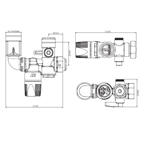 Groupe de sécurité coudé SFR 3/4'' inox Watts - 2252571 – Image 2