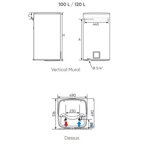 Chauffe-eau électrique LINEO Connecté stéatite Atlantic – Image 3