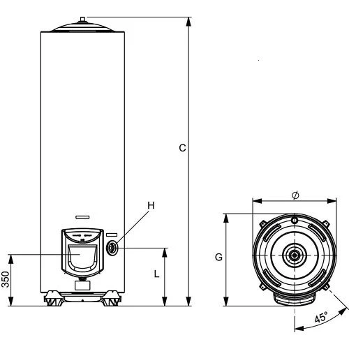 Chauffe-eau électrique vertical stable blindé INITIO Ariston monophasé/triphasé 300 L - 3000598 – Image 2